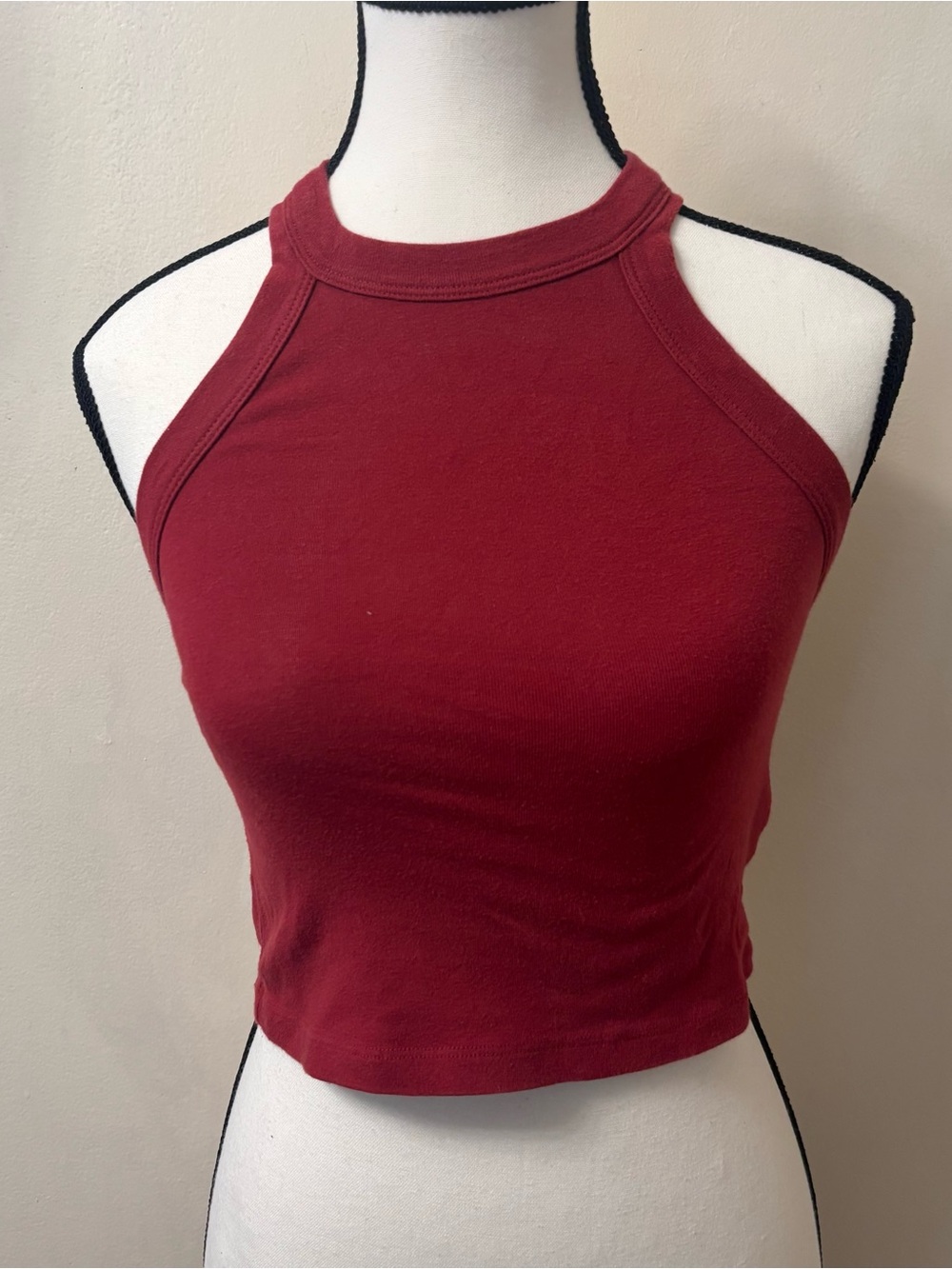 Truly Madly Deeply Burgundy Halter Crop Top